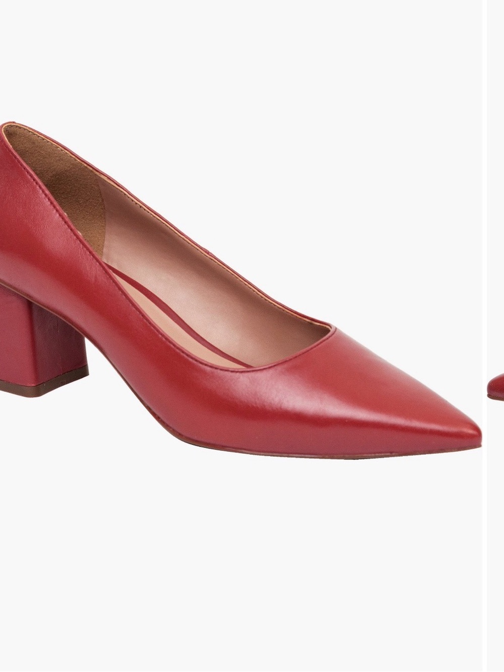 Linea Paolo Bilson Red Pointed-Toe Block Heel Pumps - Women's size 9.5